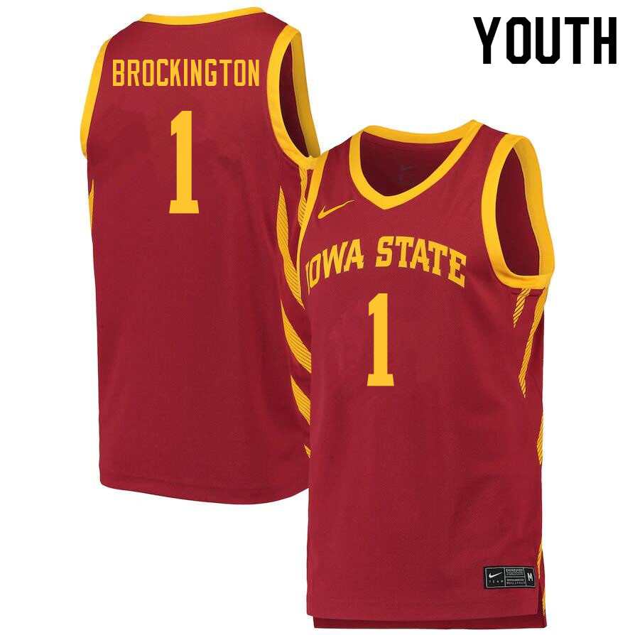 Youth #1 Izaiah Brockington Iowa State Cyclones College Basketball Jerseys Sale-Cardinal